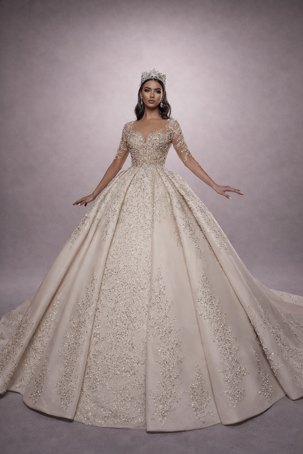 Glitter wedding dress