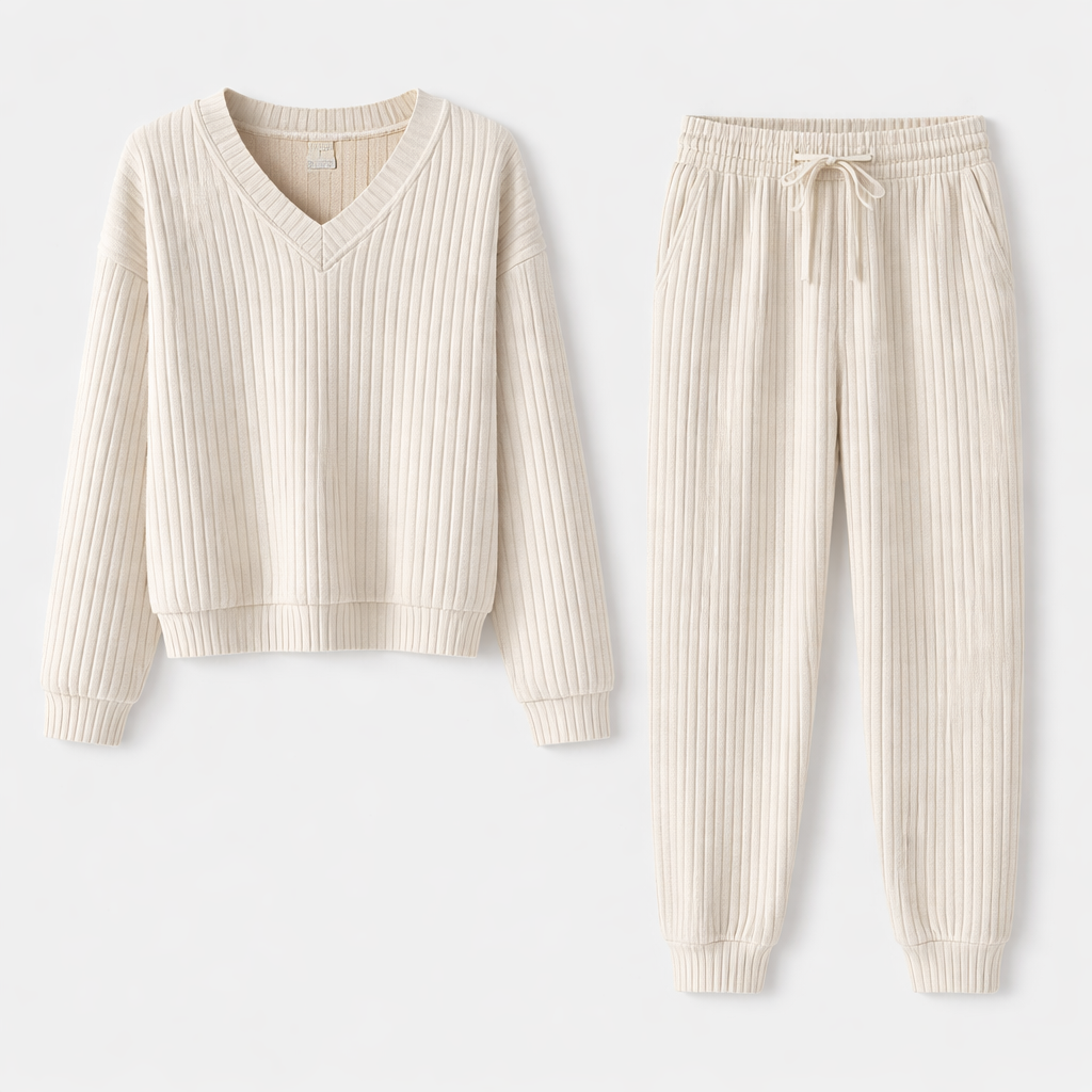 The Ribbed Set Cream