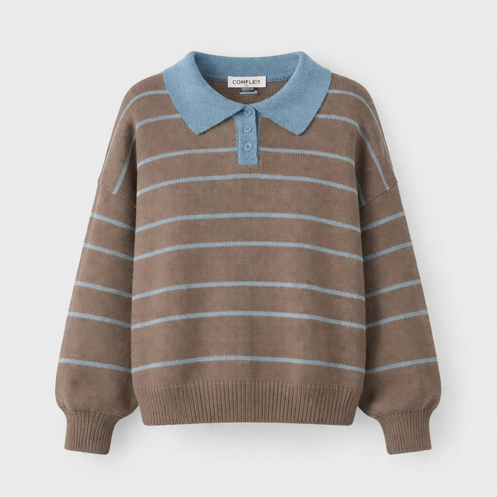 The Luxe Striped Sweater Brown