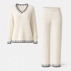 The Ribbed V-Neck Set