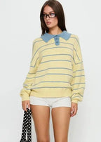 The Luxe Striped Sweater Brown