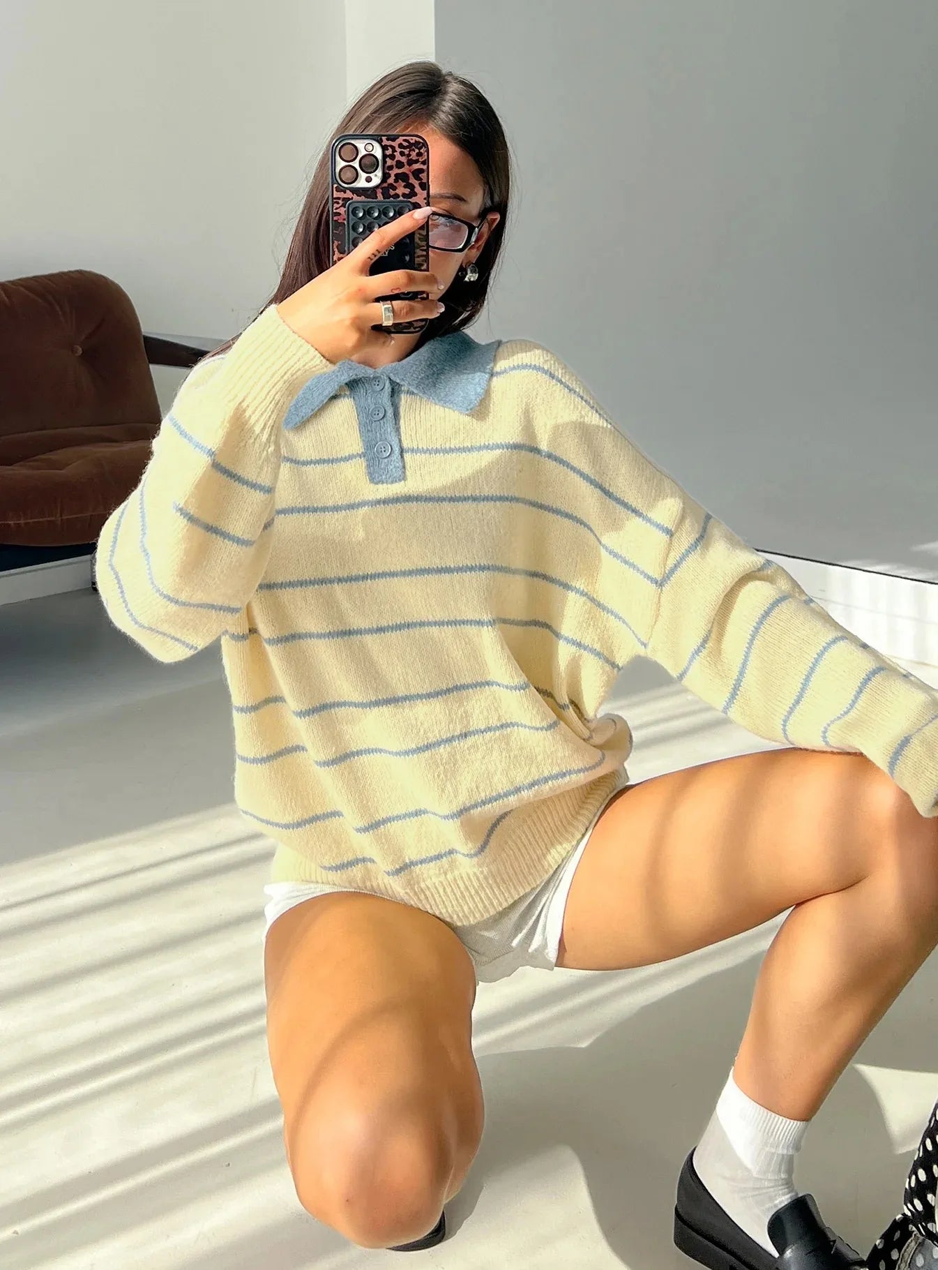 The Luxe Striped Sweater Yellow