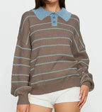 The Luxe Striped Sweater Brown