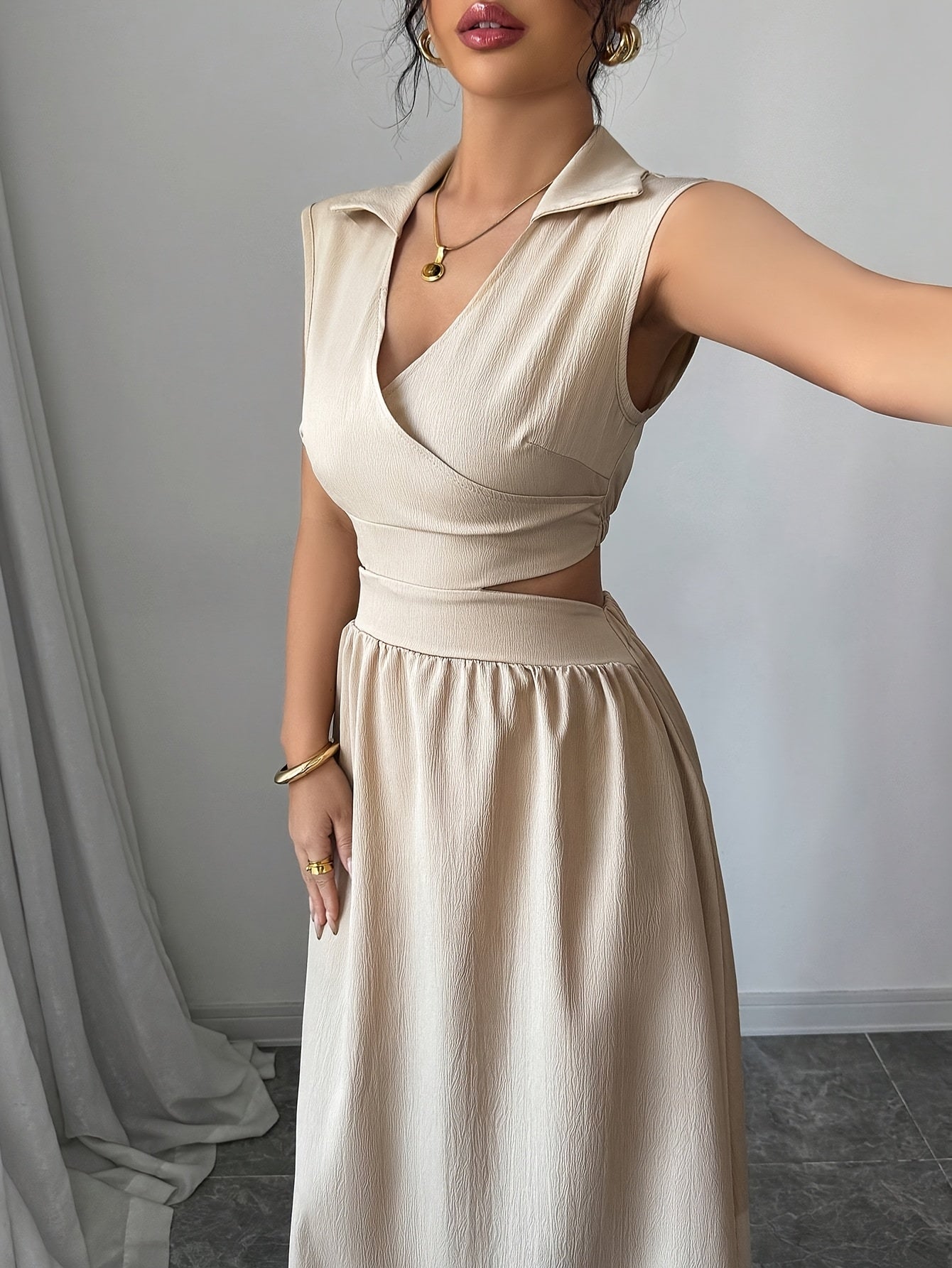 Paola Khaki Dress