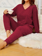 The Ribbed Set Burgundy