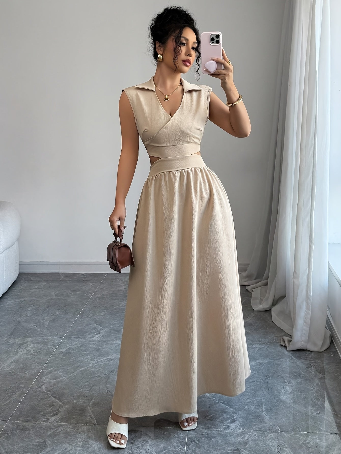 Paola Khaki Dress