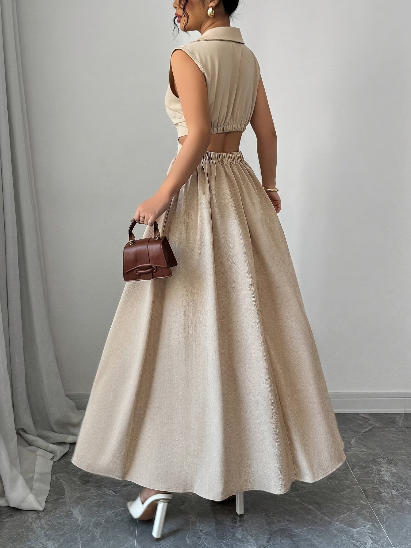Paola Khaki Dress